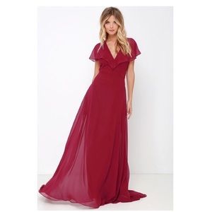 Elegant wine red Maxi