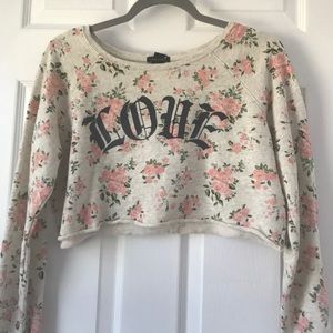 Junior floral crop sweater
