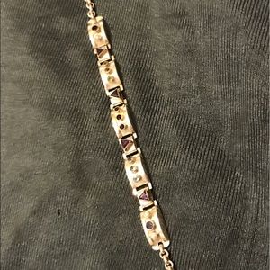 One of a kind silver gemstone bracelet