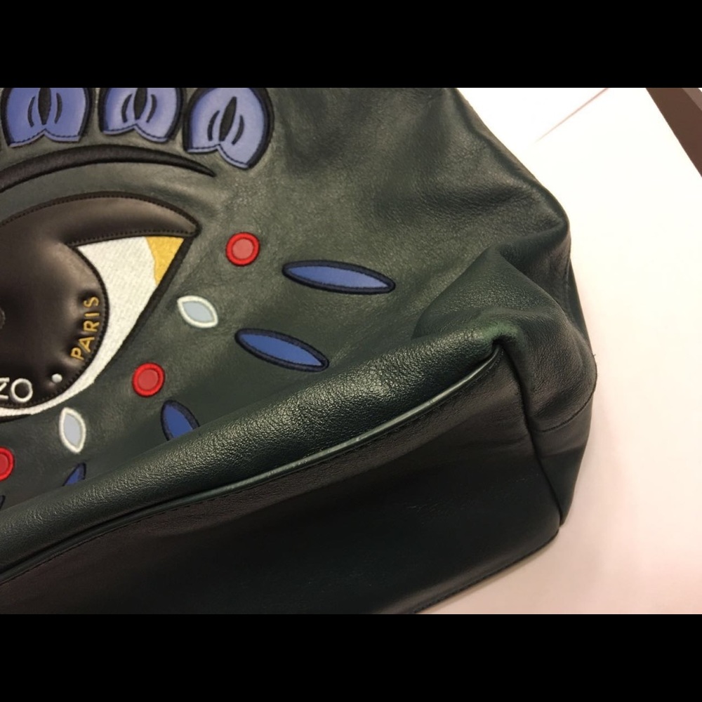 Kenzo Eye Leather Tote, Dark Green - Picture 3 of 8