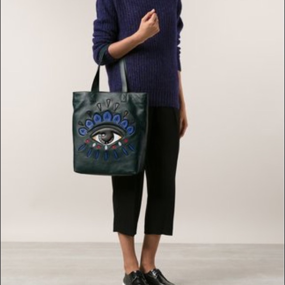 Kenzo Eye Leather Tote, Dark Green - Picture 8 of 8