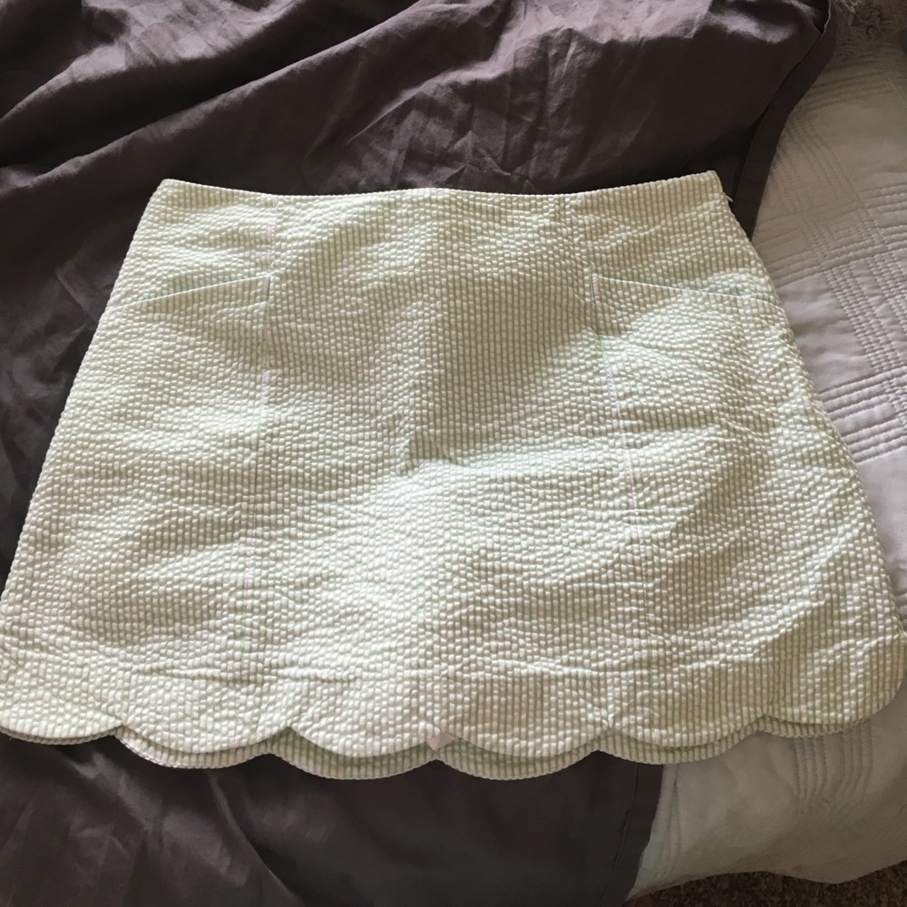 Lilly Pulitzer Light Green Seersucker Skort - Sz 8