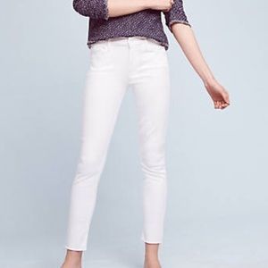 Mother White Ankle Fray Jeans
