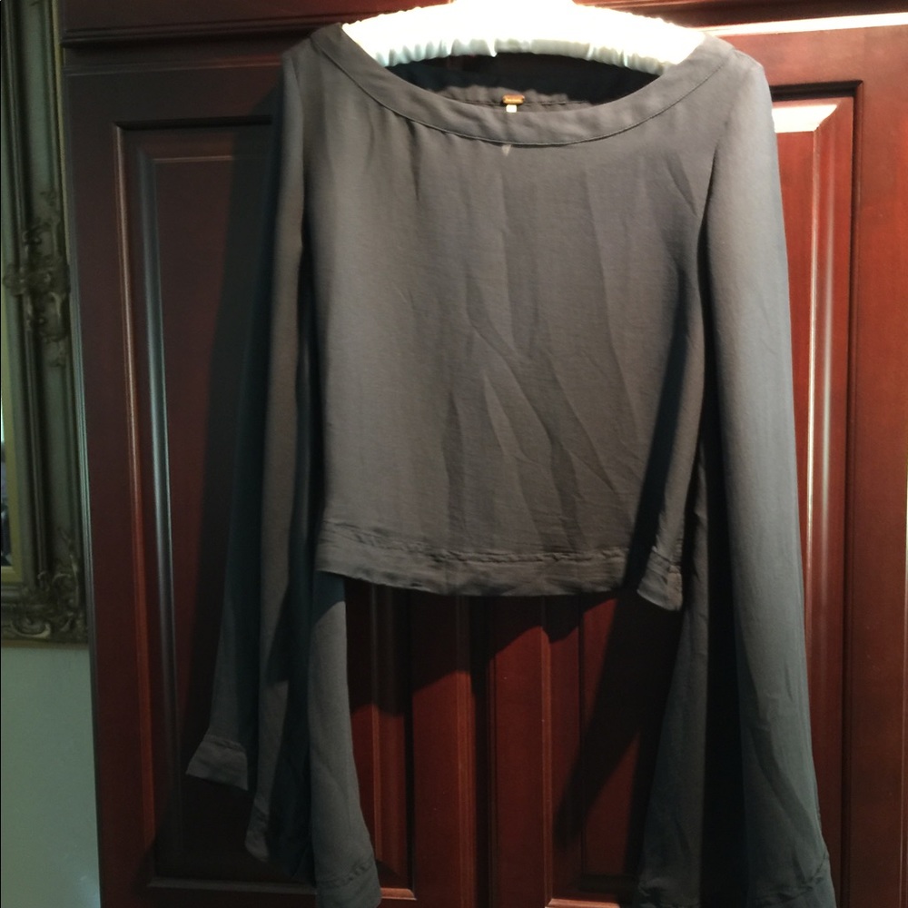 Free People Bell Sleeve Crop Top