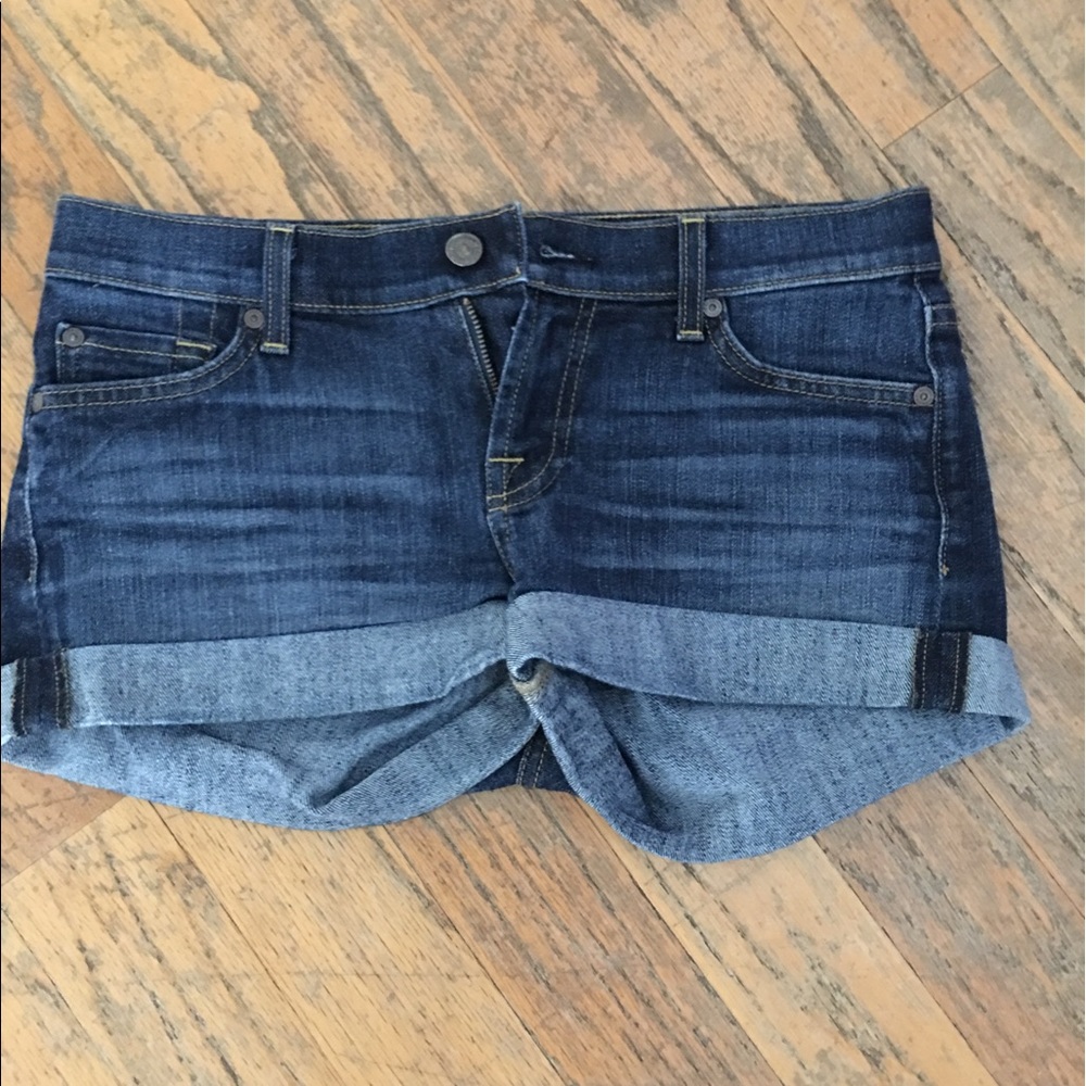 7 for all mankind cuffed jean shorts