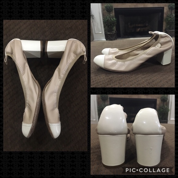 Authentic Chanel Cap Toe Heels- size 8 - Picture 4 of 4