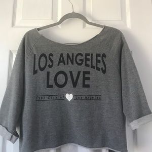 Los Angles graphic mesh top
