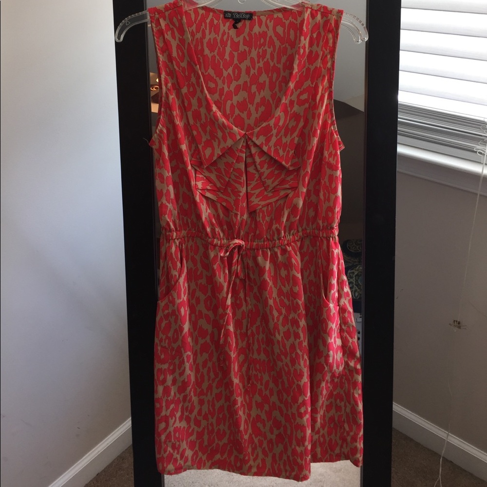 Coral leopard dress