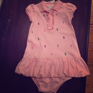 Ralph Lauren girls dress w bloomers, size 24m