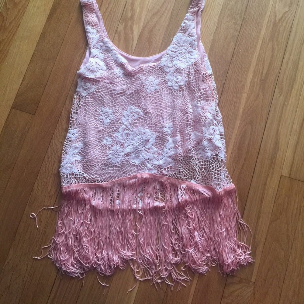 Rose lace tank top