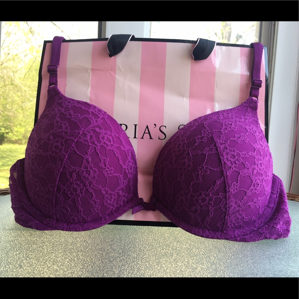 Victoria's Secret Purple Lace Push-Up Bra Size 36B
