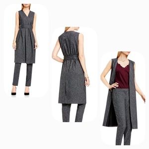 NWT Vince Camuto Belted Long Tweed Vest
