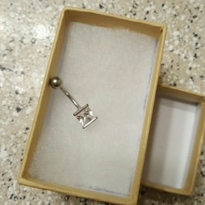 Silver square belly ring - BNWOB