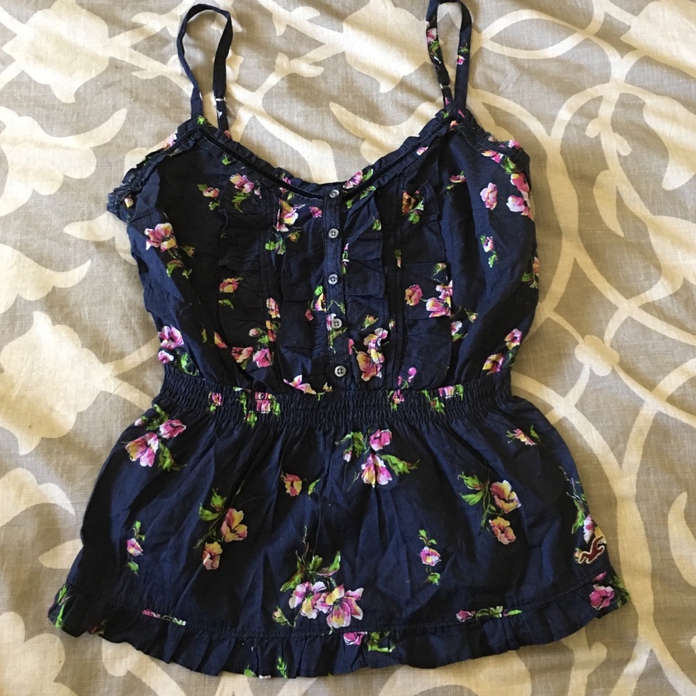 Blue floral Hollister spaghetti strap