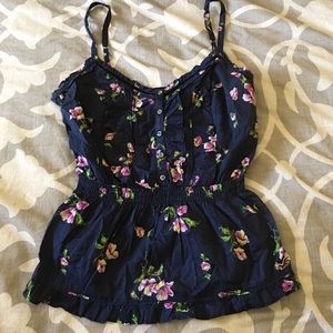 Blue floral Hollister spaghetti strap