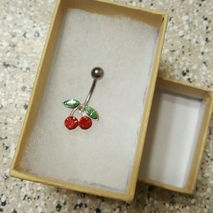BNWOB cherry belly ring