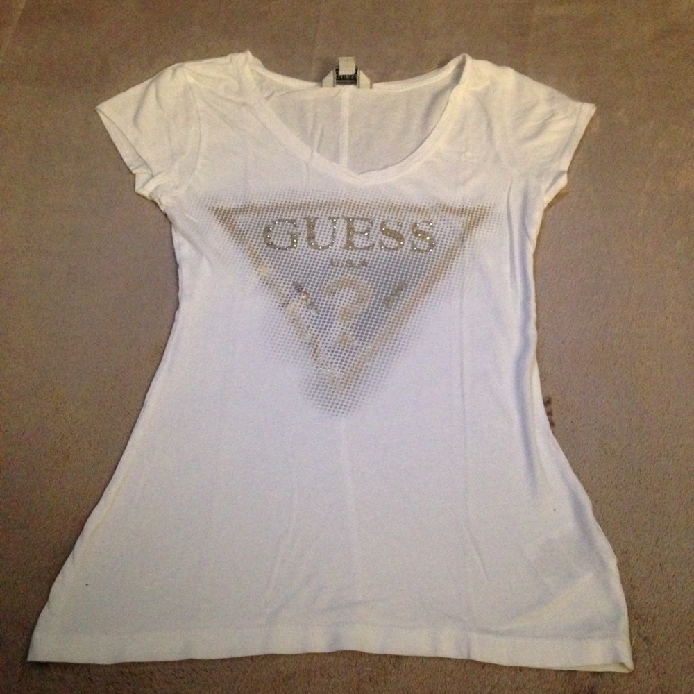 White Guess Logo T-shirt