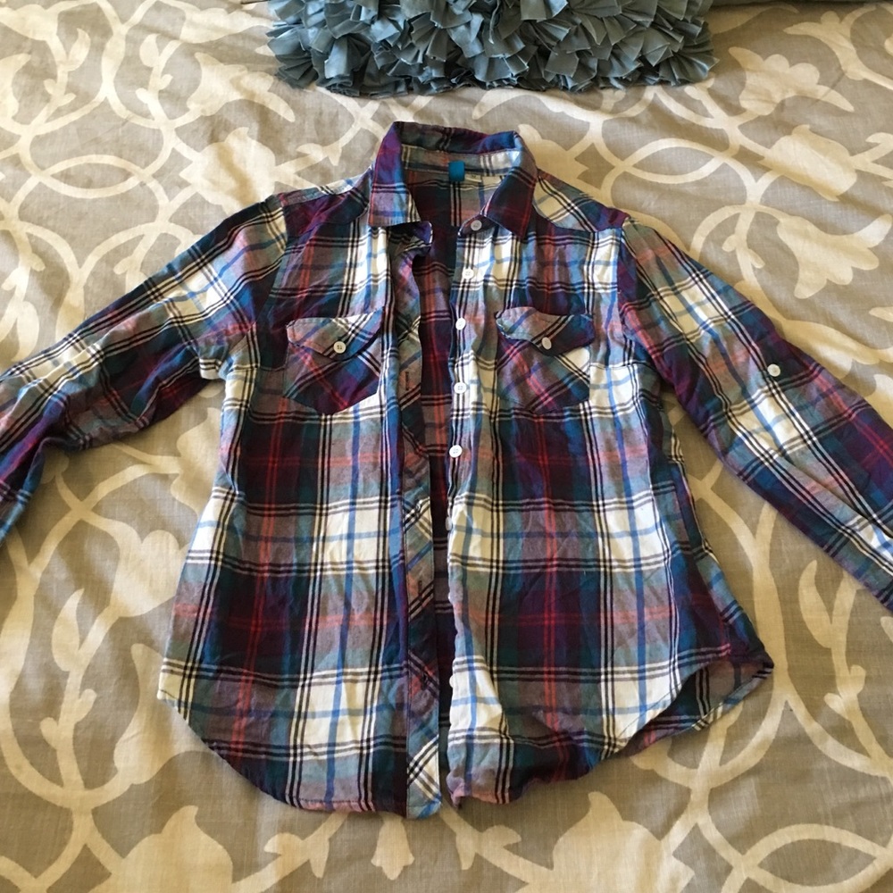 Plaid long sleeve shirt Medium