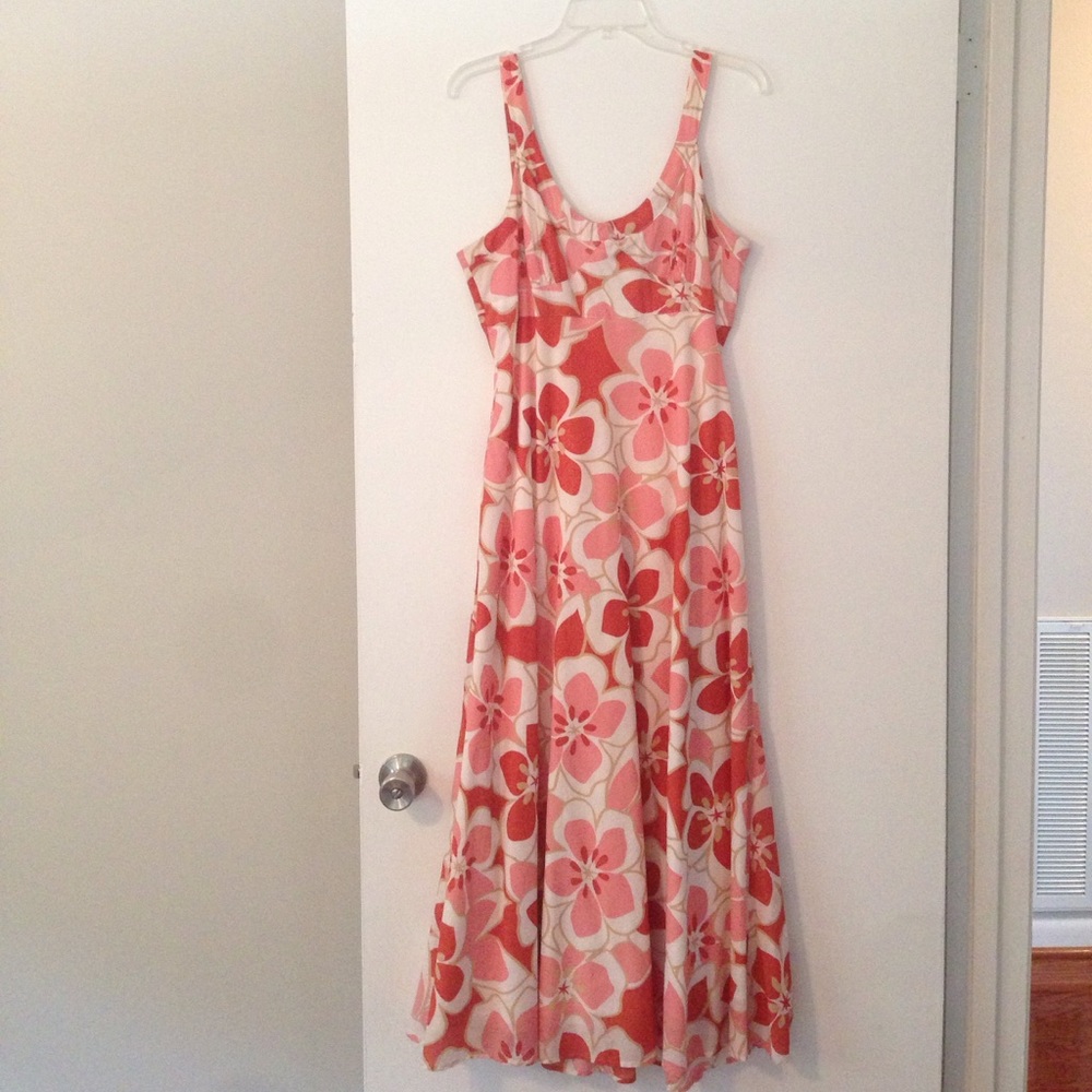 Pink and coral maxi dress