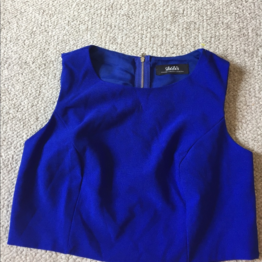 Royal blue crop top from lulu's