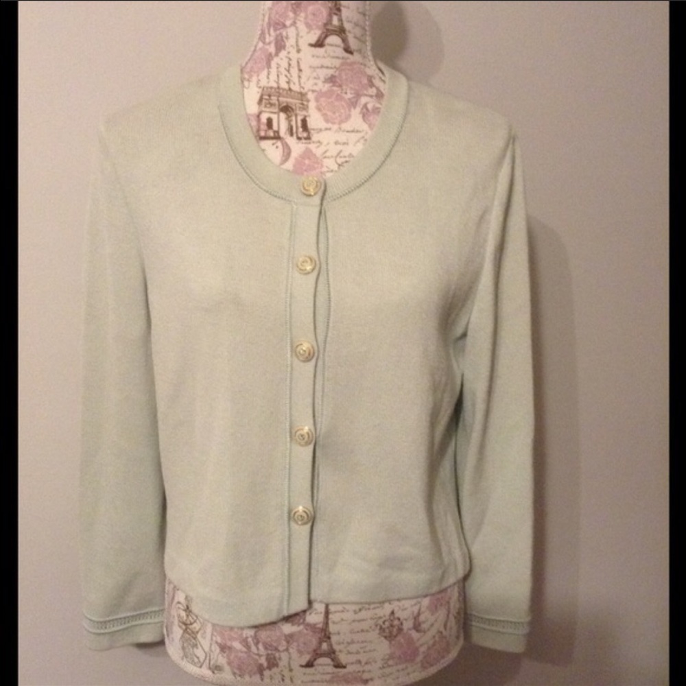 St John Rare Mint Green Cardigan