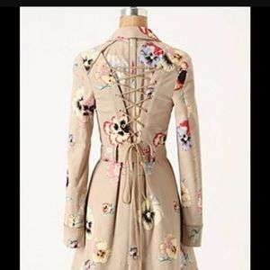 Anthropology Elevenses Pansy Corset Trench coat