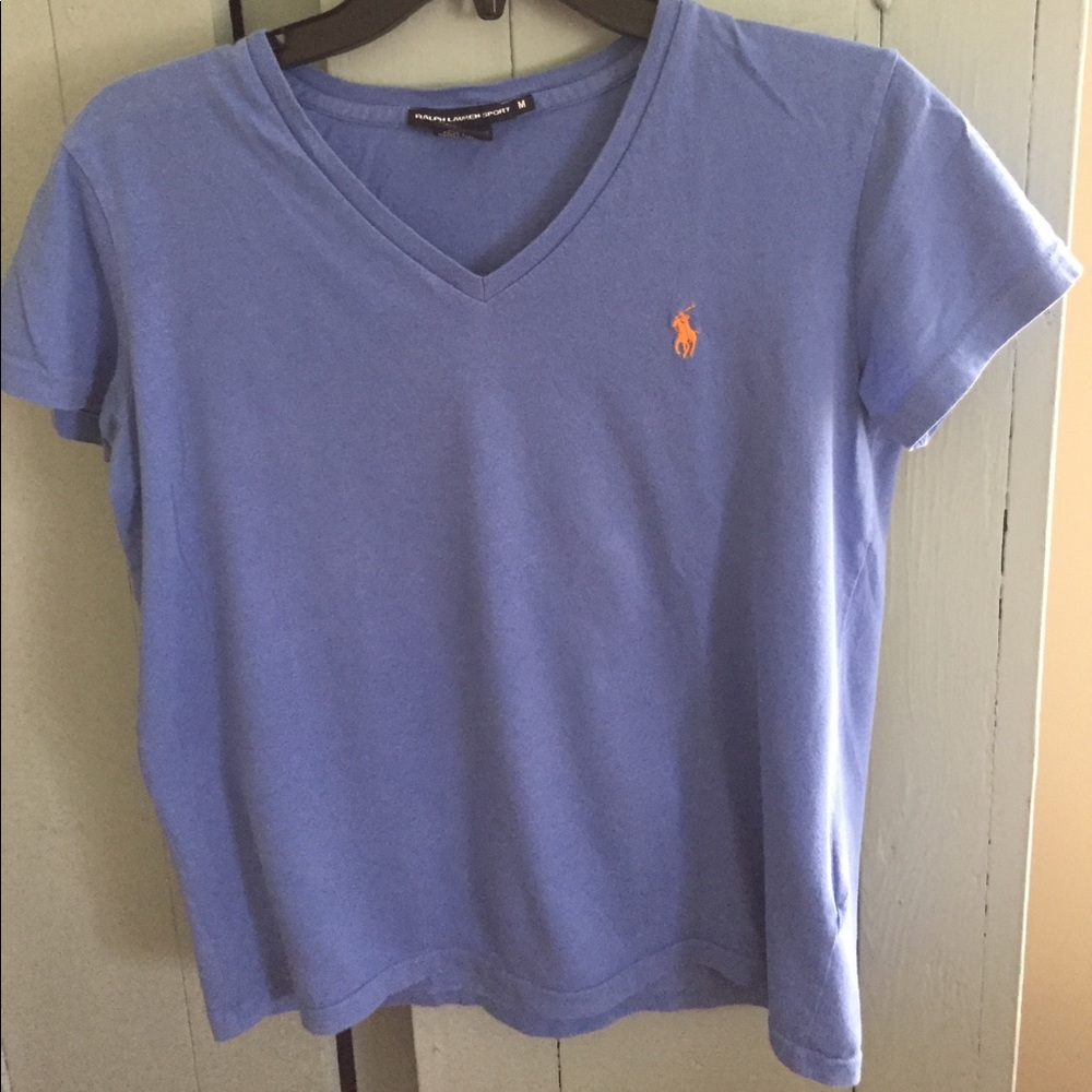 Blue polo v-neck