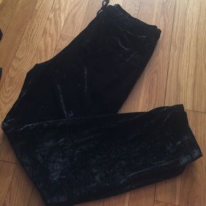 Black velour pants