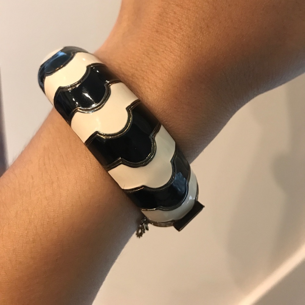 Jcrew black and white statement bangle