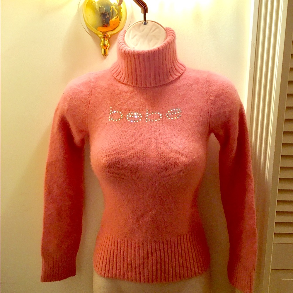 Bebe rhinestone turtleneck