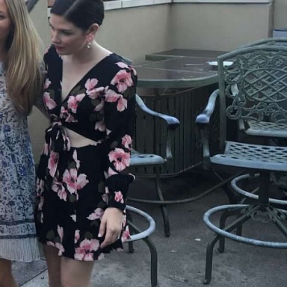 Privacy Please floral cut out long sleeve dress