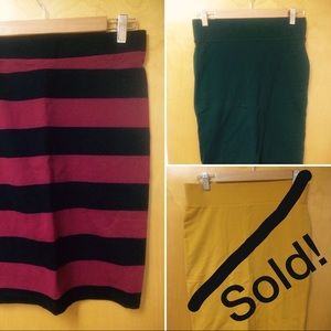 Knee-Length Cotton Pencil Skirt