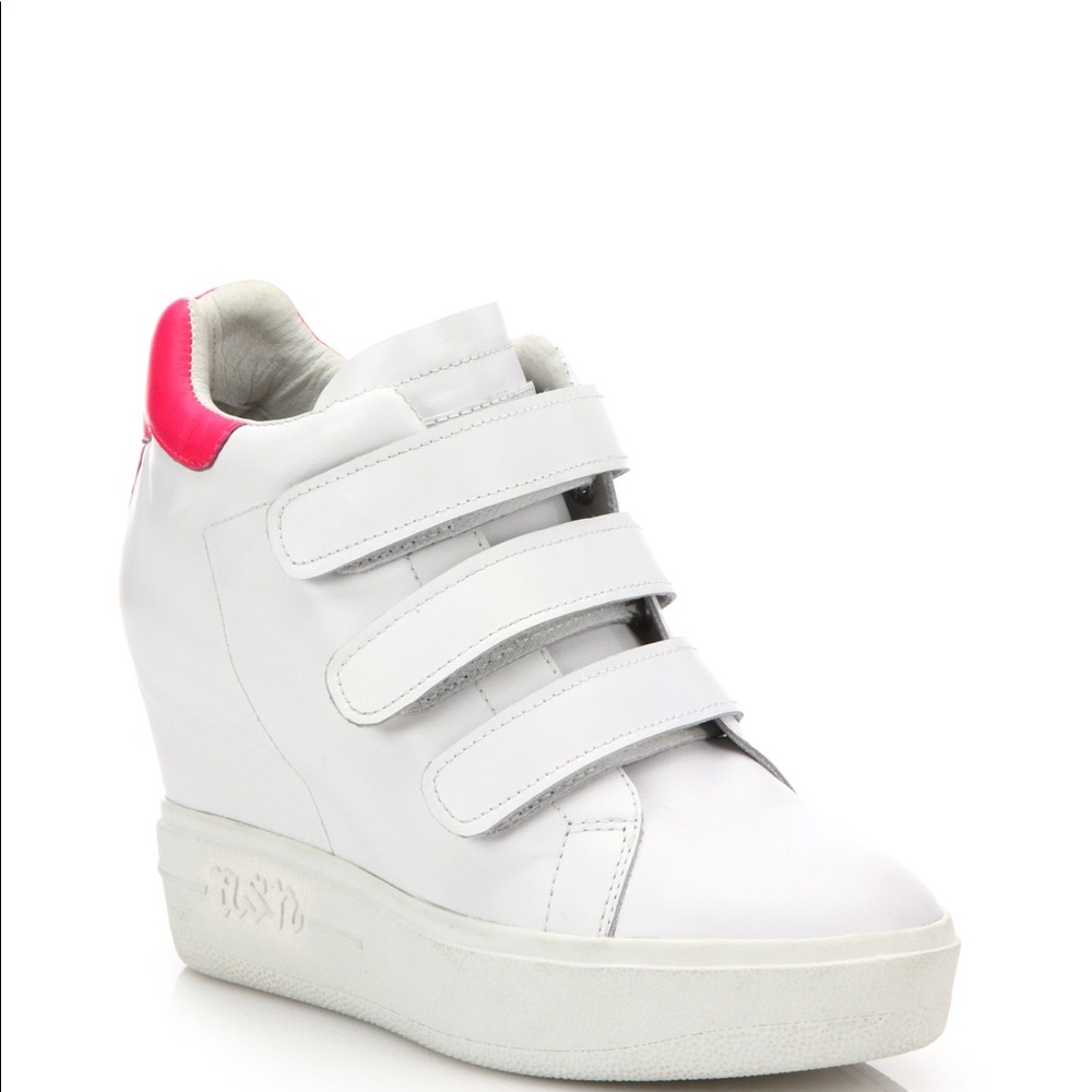 Ash Pink Avedon Leather High-top Wedge Sneakers