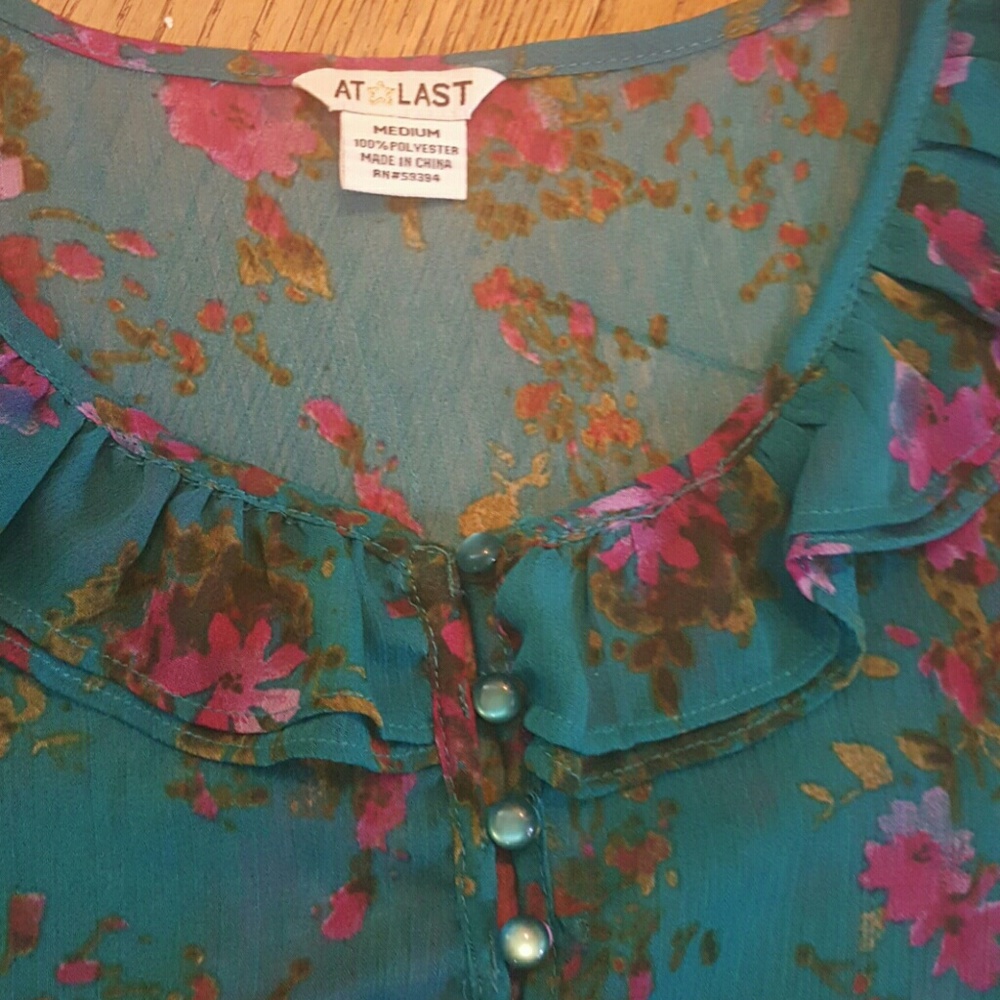 At Last sheer floral blouse