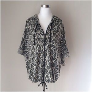 Free People Oversized Zip Up Sweater With Hood