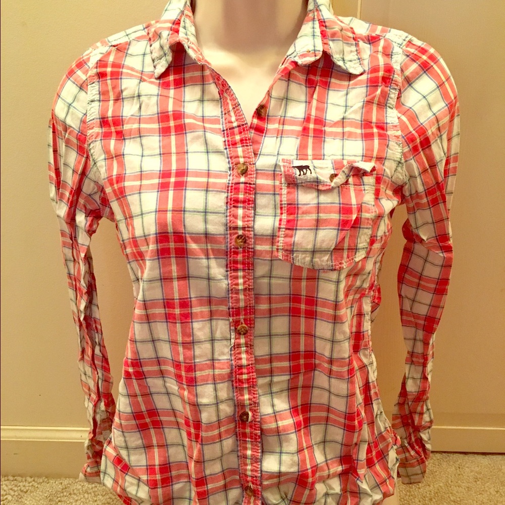 Girls plaid button up