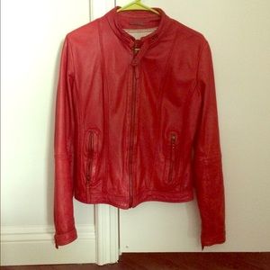 Red leather jacket