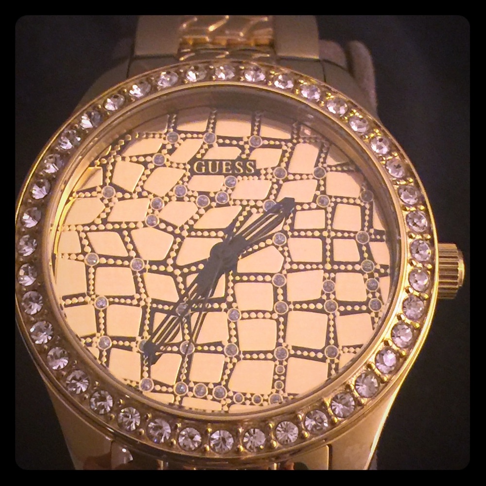 Guess ladies croco glam watch