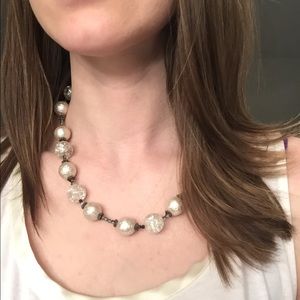 Silver beaded necklace