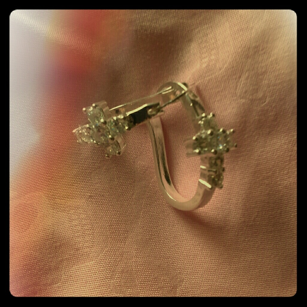 New Sterling and crystal cross hoops