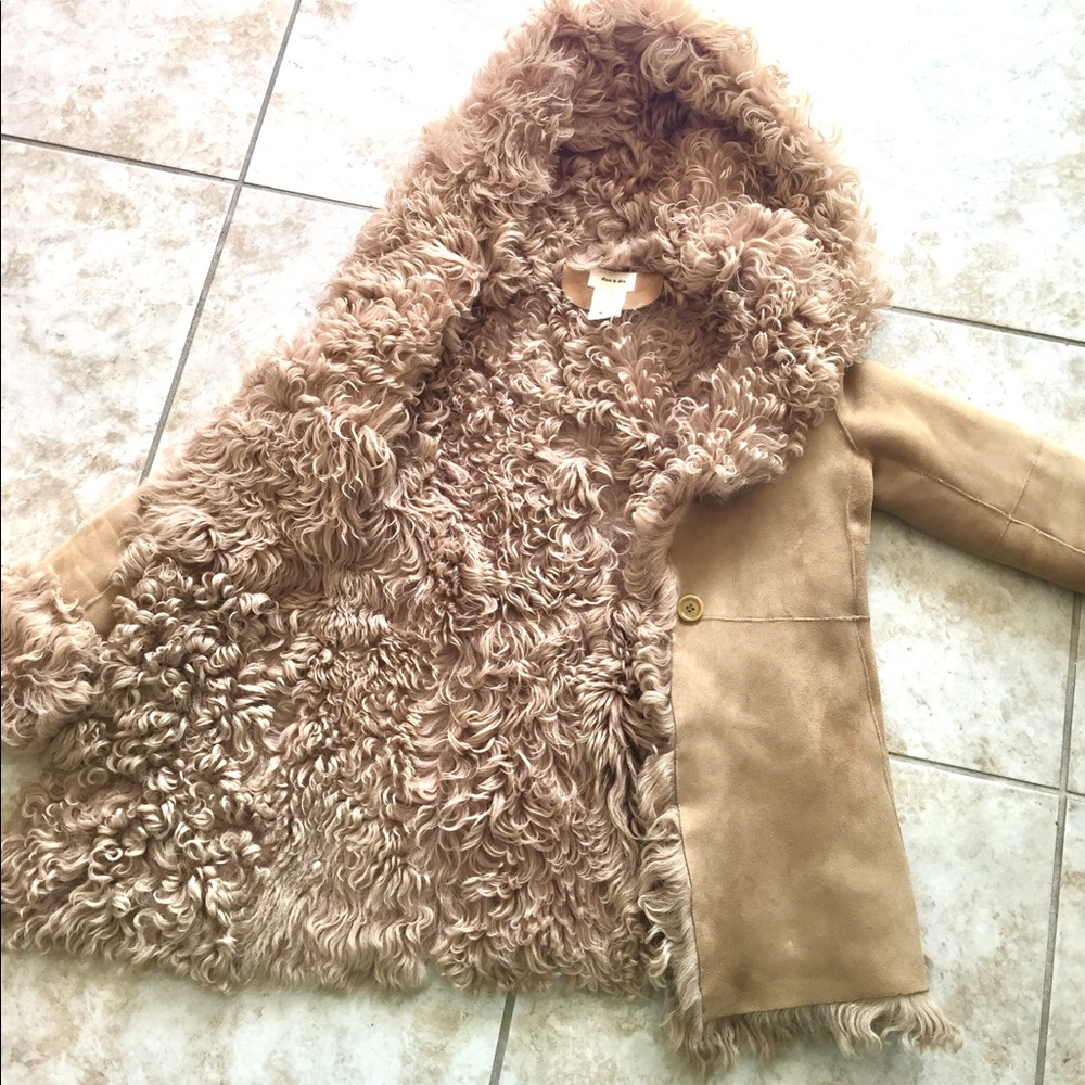 Genuine sheep fur coat
