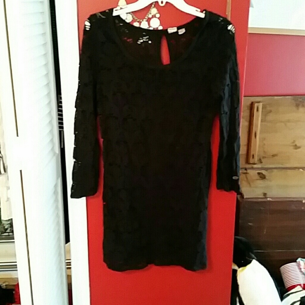 Roxy long sleeve eyelet dress! M