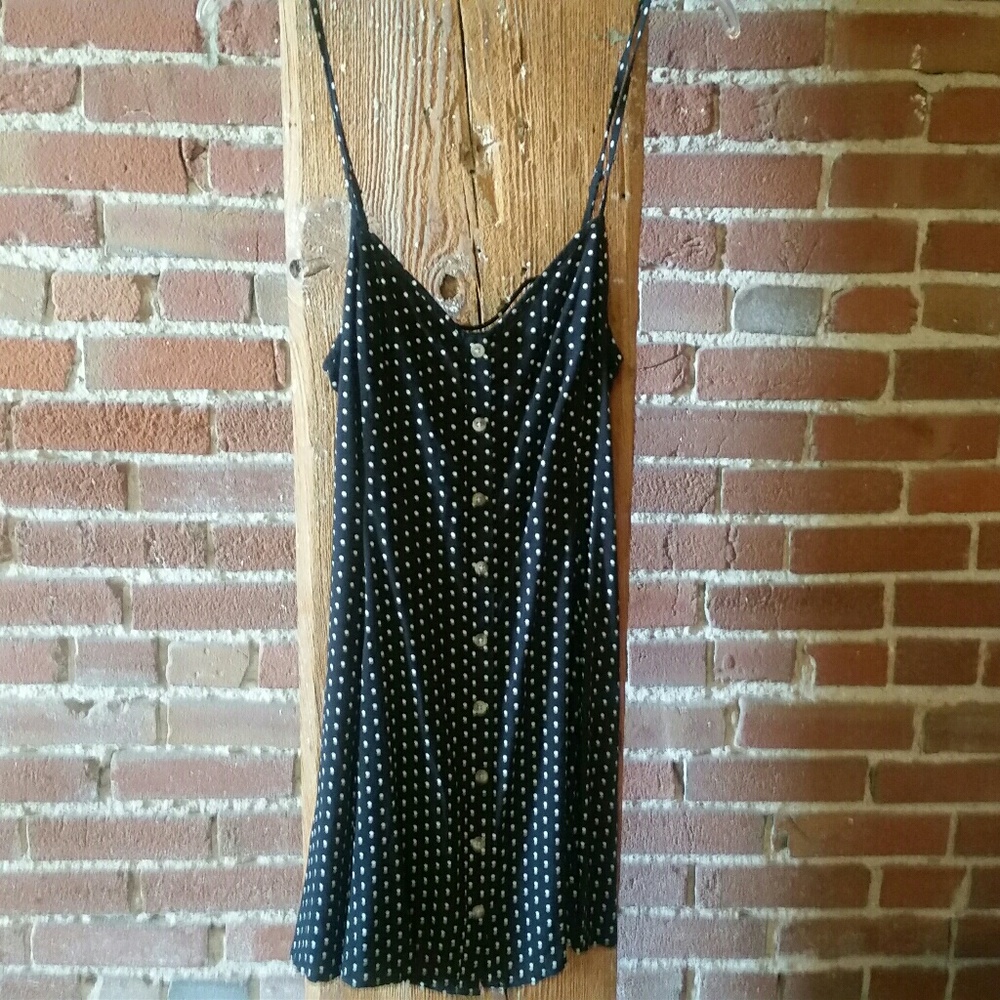 American Eagle navy polka-dot mini dress