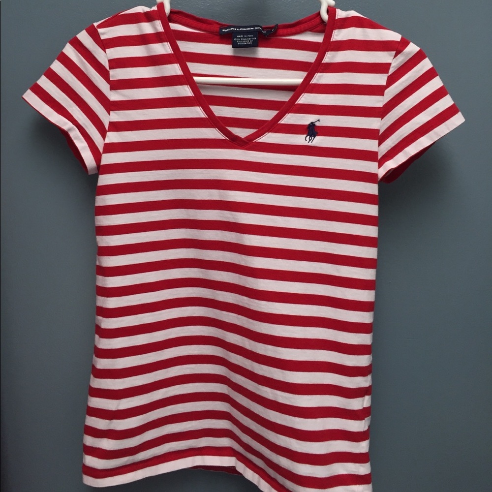 Ralph Lauren XS women's pony v-neck tshirt