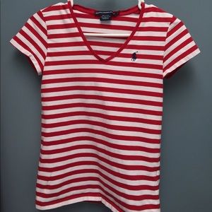 Ralph Lauren XS women's pony v-neck tshirt