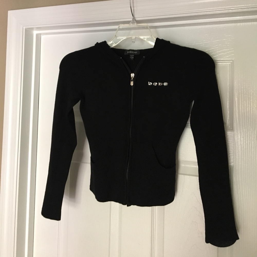 Black Zip-Up Bebe Hoodie