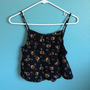 Urban Outfitters navy w/ yellow flowers tank top.