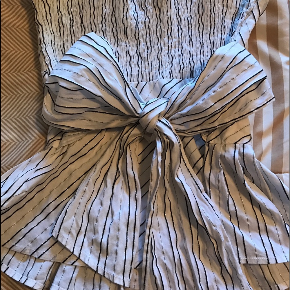 Guess Strapless Peplum Top