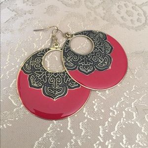 Red and Black Earrings