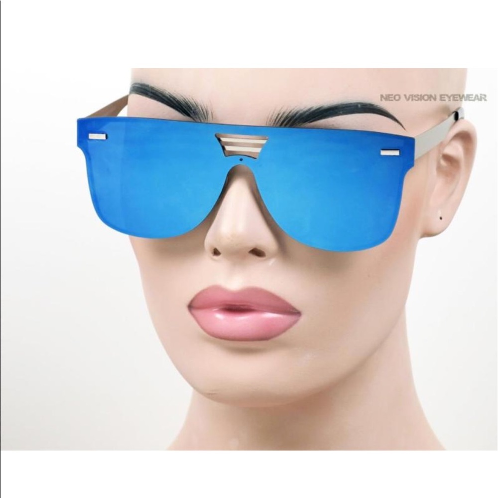 NYS Metal Top Lens Blue Mirror Silver frame